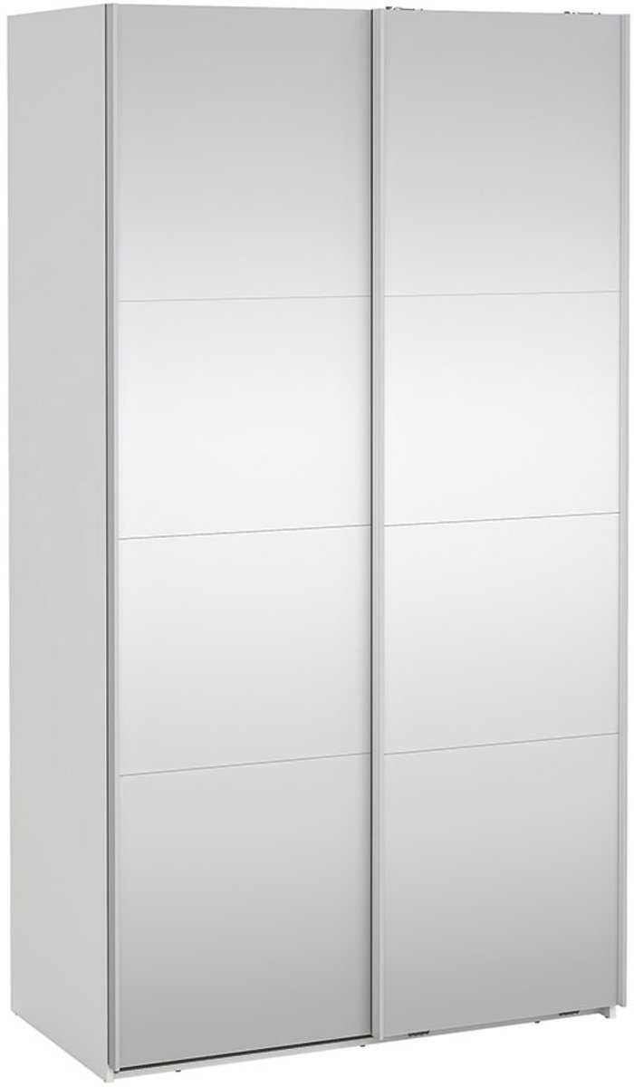 Tvilum Catania schuifdeurkast 2 deuren met spiegel 120x220cm wit.