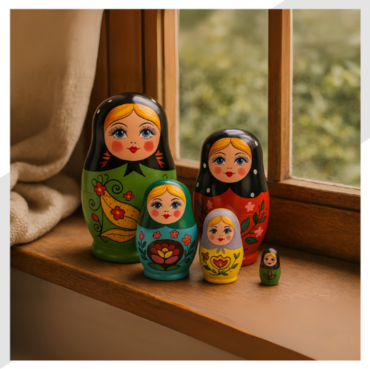 Poupee russe/ porte cure dents en bois peint / Artisanat
