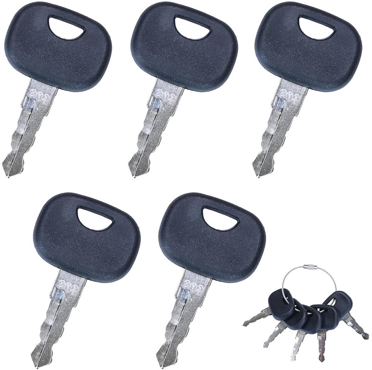Image of 5 stuks contactsleutelset voor graafmachinestartschakelaar - geschikt voor Volvo 202 graafmachines en landbouwgraafmachines