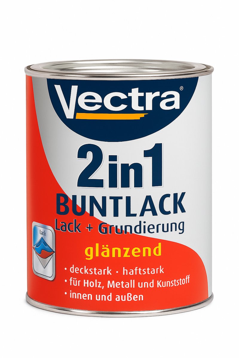 Vectra 2‑in‑1 Lak + Primer – Lichtgrijs – Glanzend – 0,75 L – Water- & Terpentinebasis - 3 stuks