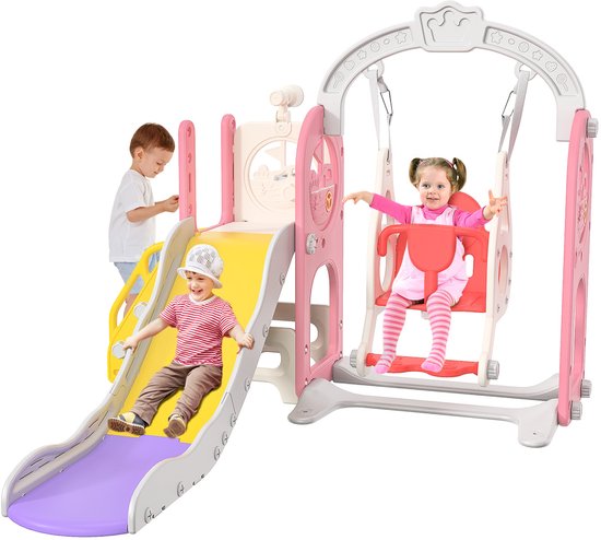 Toboggan et Balançoire, Toboggan Enfant avec Balançoire, 4 en 1 Toboggan Bebe avec Balançoire Toboggan et Balançoire, Toboggan Enfant avec Balançoire, 4 en 1 Toboggan Bebe avec Balançoire