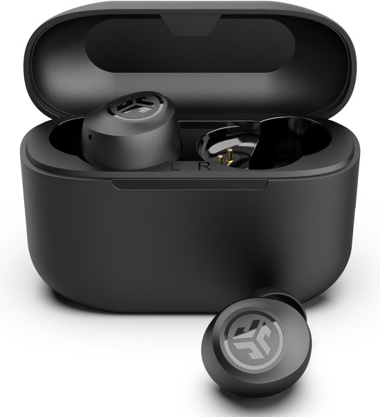 JLab Go Pop Draadloze Oordopjes - Bluetooth Oortjes Draadloos - 35 uur Batterijduur - Met Microfoon - Geschikt voor Android en Apple - Zwart