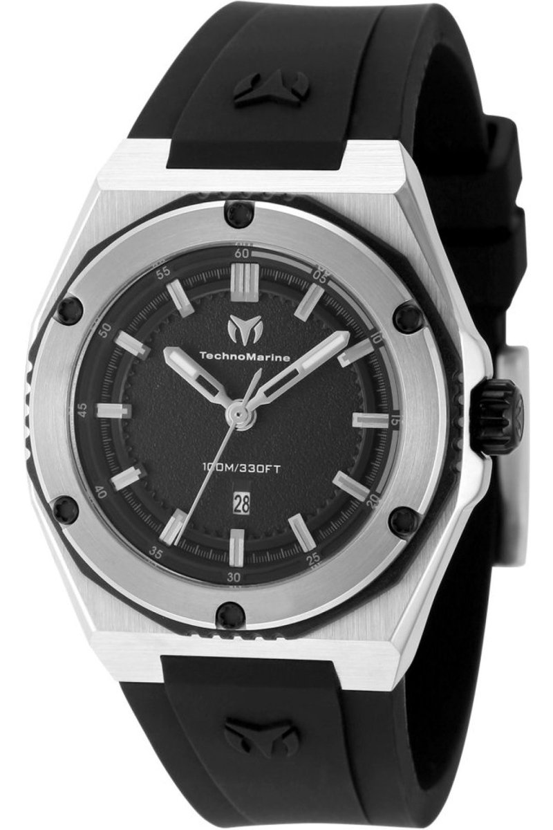 TechnoMarine CORAL - Legacy TM-416050 Dames Horloge - Waterdicht - Analoog - Quartz Uurwerk - Roestvrij Staal met zwarte Wijzerplaat - 36mm