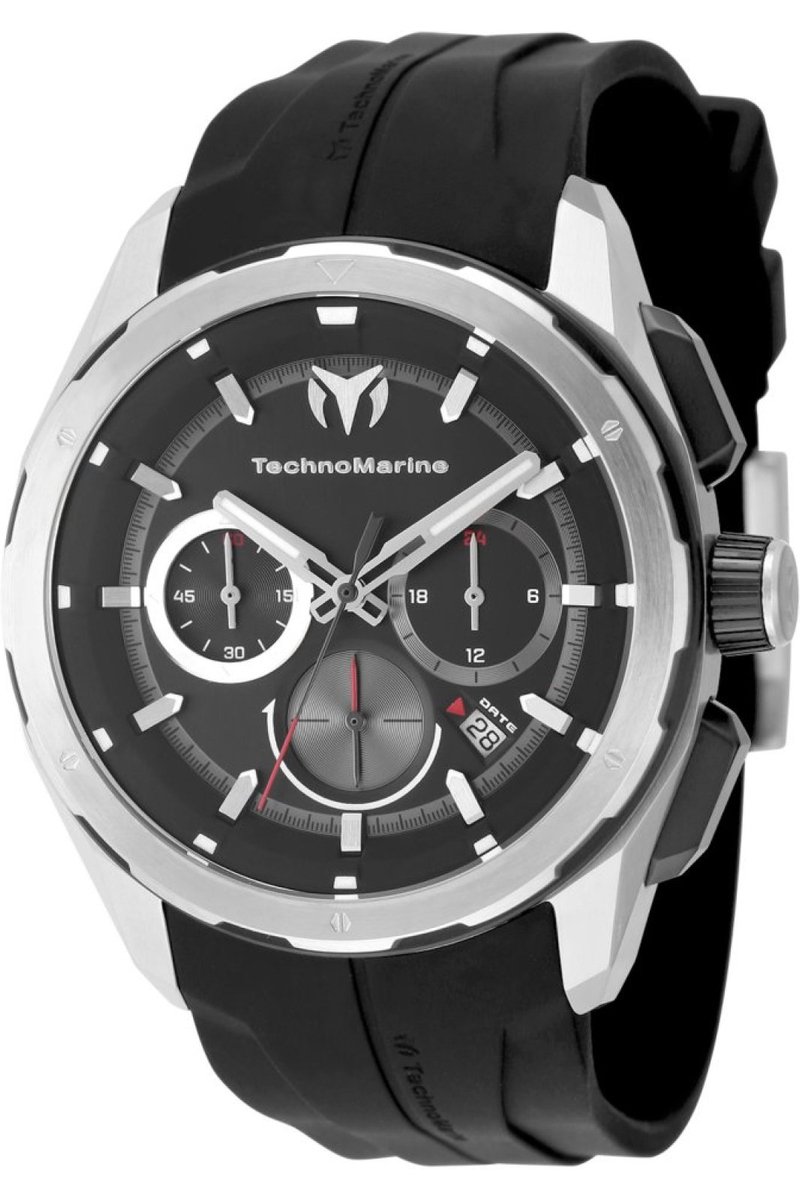 TechnoMarine OCEAN - NOMAD TM-318098 Heren Horloge - Waterdicht - Analoog - Quartz Uurwerk - Roestvrij Staal met zwarte Wijzerplaat - 43mm