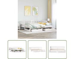 vidaXL Sleutelset - Dynamo Meter - Slaapbank met onderschuifbed/lades zonder matras 90x200 cm wit - Gereedschap - Drapers Tools - Klikmechanisme