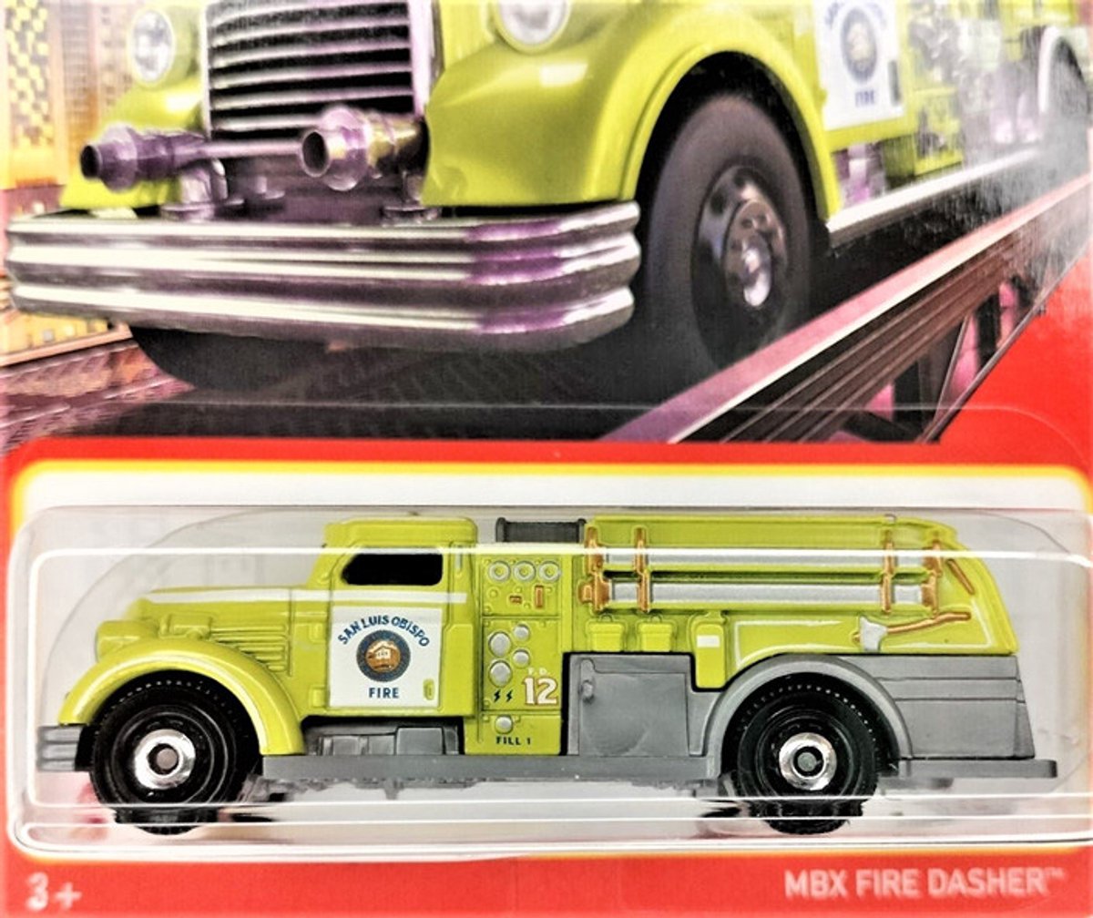 MATCHBOX MBX FIRE DASHER MBX 60-100 (San Luis Obispo Fire Department) TRUCK NLD07 1:64 METAL SHORT CARD 2023