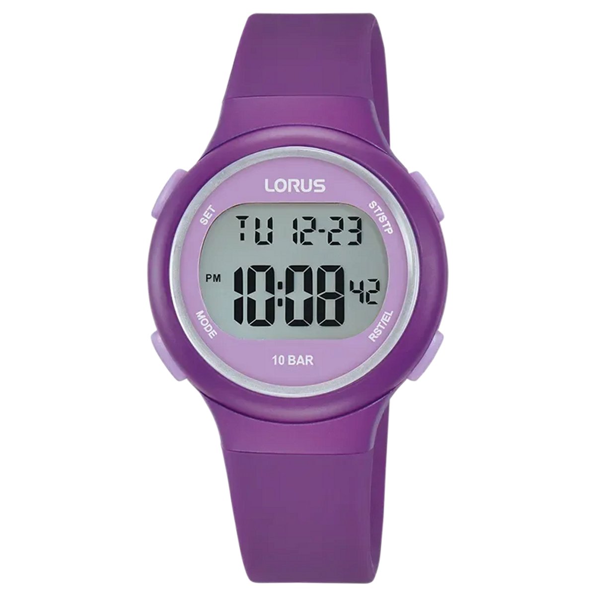 Lorus Digitaal en Waterdicht Kinderhorloge R2339QX9 Paars 32mm