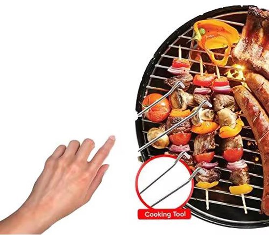 Draagbare Houtskool Barbecue - Ronde BBQ Grill - Voor Camping, Tuin & Picknick - Opvouwbaar & Lichtgewicht - Rood - Apple-vormig van Merkloos — afbeelding 2