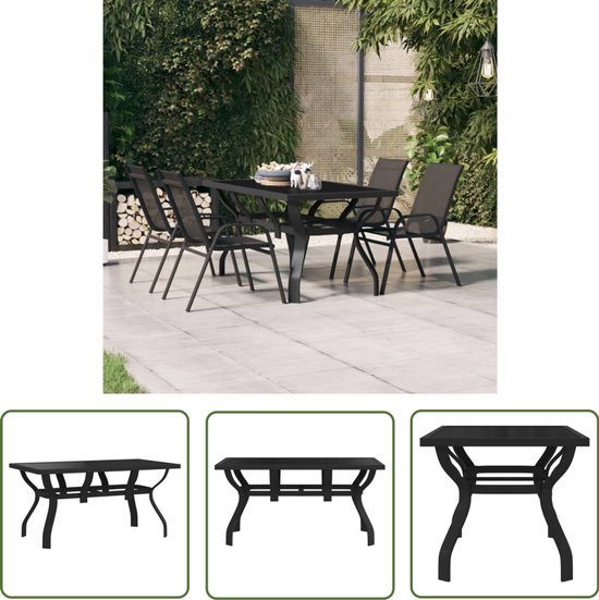 Vidaxl Tuintafel 1 Zwart 200 X 100 X 74 Cm Buitentafel