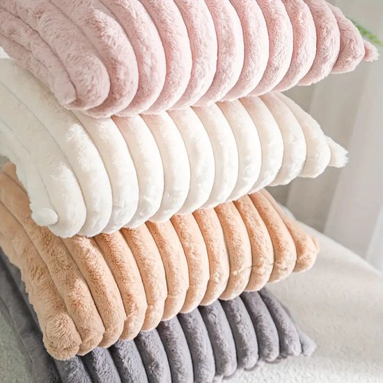 Set de 2 Coussins décoratifs 45x45 cm Gris foncé | Tissu côtelé de Luxe double face | Coussins intérieurs inclus | Moelleux, doux, peluche, nounours | Ensemble de coussins décoratifs | Coussins pour canapé à l'intérieur, salon | Coussins Décoration