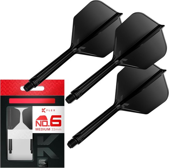 Target K-Flex Black NO6 - Dart Flights - Medium