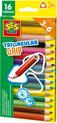 SES - Crayons de couleur à prise Driehoek - 16 couleurs différentes - prise ergonomique - pointe robuste - faciles à laver