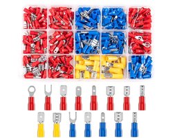 Cosses à sertir électriques Dussdote - Bornes électriques - Connecteurs à sertir - 15 types - 0 à 0 mm² - pour voitures et motos - 280 pièces