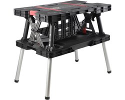 Keter Opvouwbare Werktafel - met 2 lijmklemmen - 85x55x75,5cm - Zwart