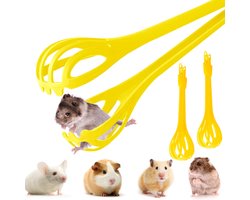 Hamster- hamster speelgoed - Schone hamsterkrullen - Vlekken verwijderen - Staartknip - Slechtgehumeurde hamster - Snelle vangtool voor cavia's en Hollandse konijnen (geel-2-pack)