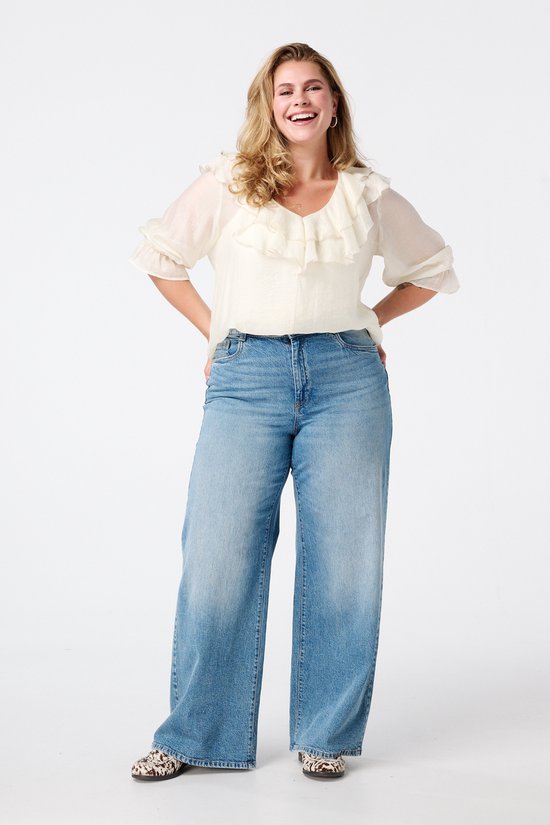 MS Mode Jeans Wide leg jeans met hoge taille