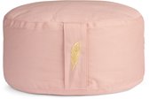 MindBaas - Meditatiekussen - Eco - Rond - Roze - 15 x 33 cm (hoogte x diameter) - Yoga kussen - Yogakussen
