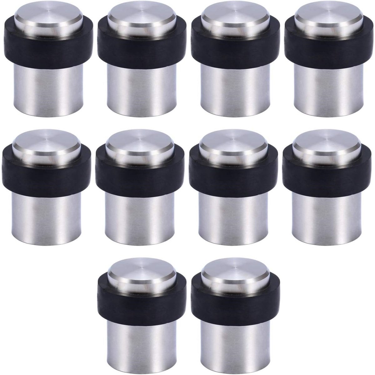 EXCITAT Vloerdeurstopper - RVS cilindrische deurstopper - 4,5 cm - 10 stuks