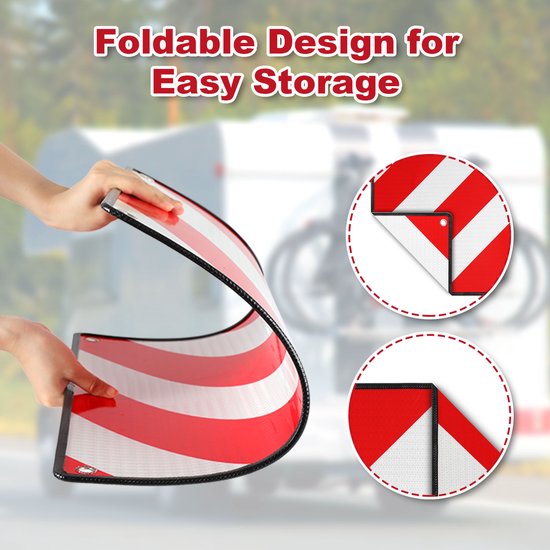 Panneau d'avertissement 2 en 1 pour l'Italie et l'Espagne - 50 x 50 cm - Panneau d'avertissement pour le transport sécurisé des Vélo et des Remorques