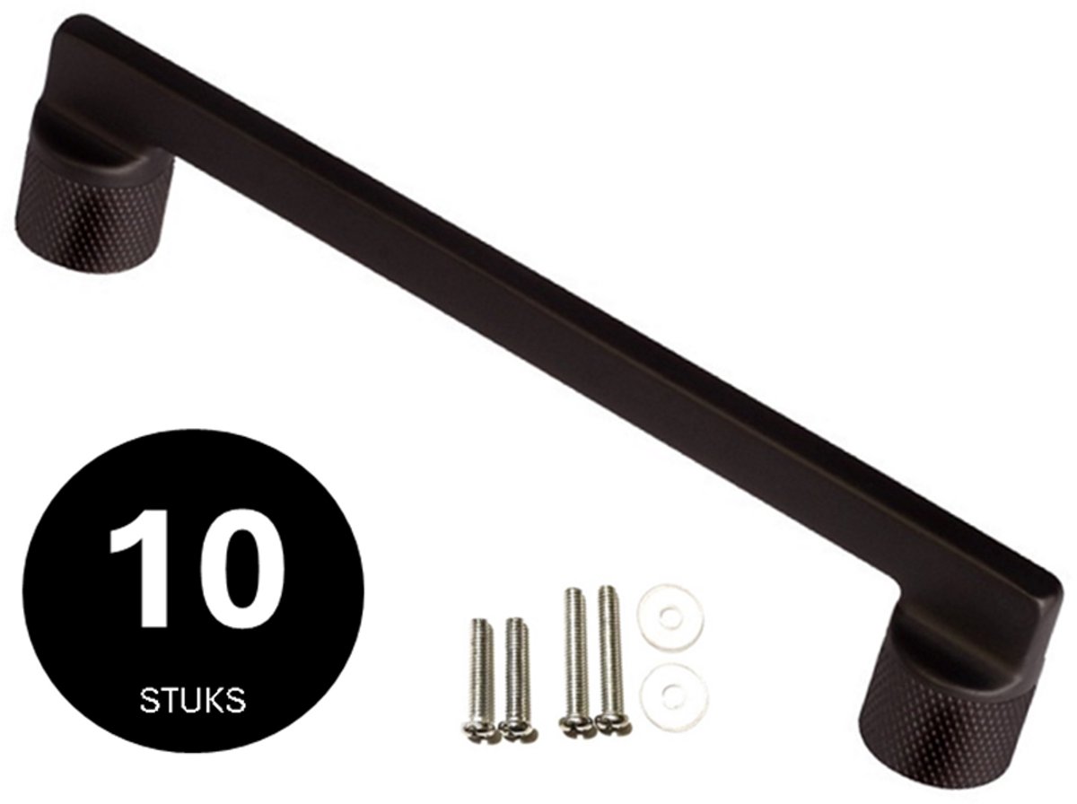 MSQDESIGN - Handgrepen zwart 128mm -10 stuks- Handgrepen keukenkast - Handgrepen kast - Meubelgrepen - Keukengreep zwart - Kastgrepen - Handgrepen keukenkastjes - Meubelgreep - Handgrepen voor deurtjes - handgreep keukenkast zwart - Deurgreep