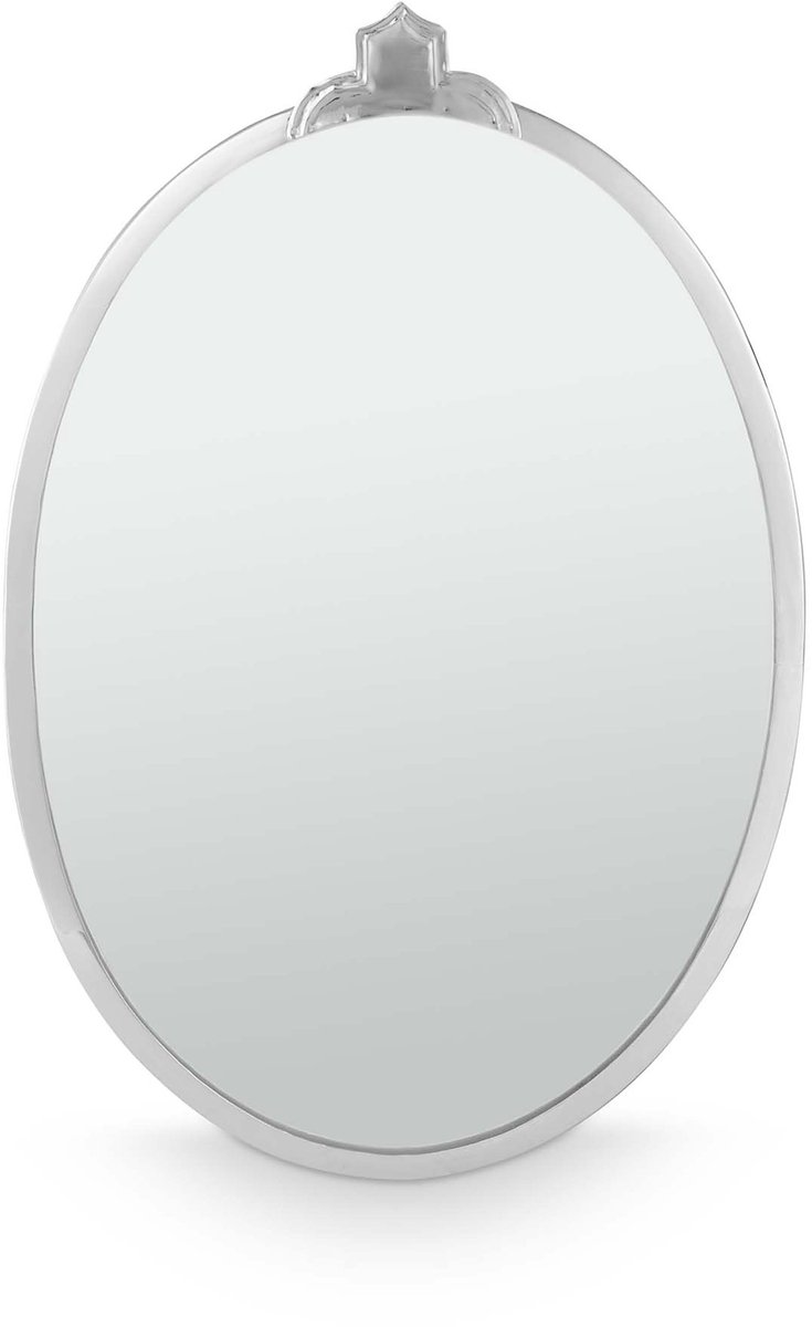 Wandspiegel Wanddecoratie - Spiegel Ovaal - Zilver - 56x35cm
