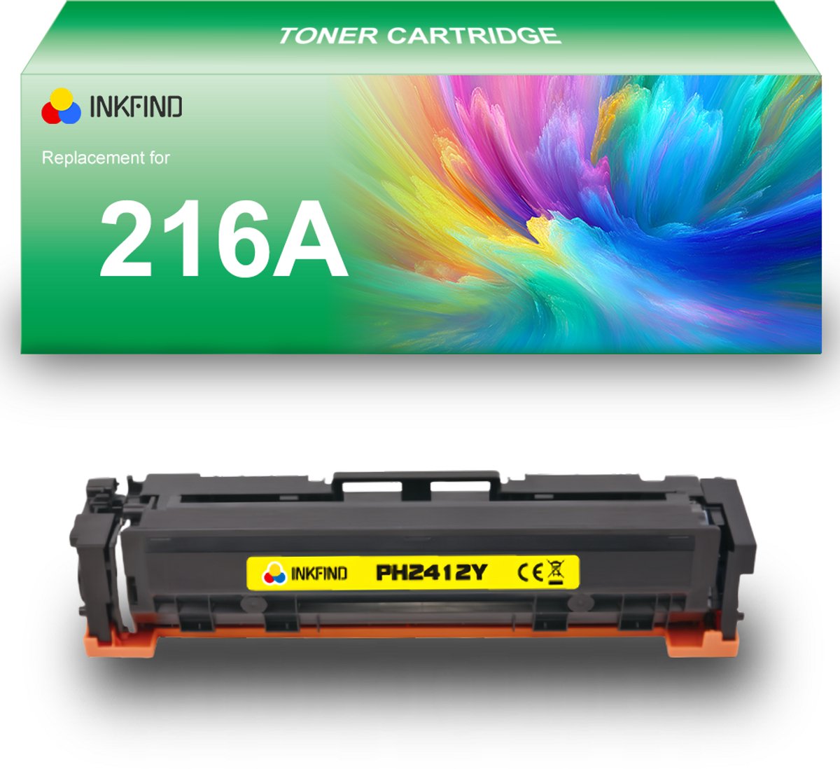 INKFIND 216A (W2412A) Geel tonercartridge compatibel met HP 216A (W2412A) Geel toner cartridge - 1-pack Geel