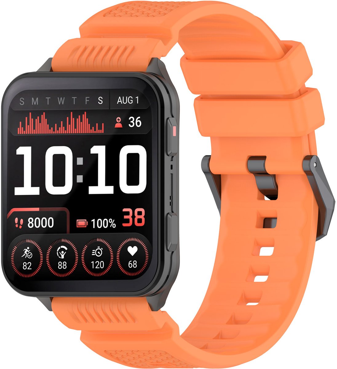 Strap-it Siliconen bandje met gespsluiting - geschikt voor de Garmin Venu X1 (oranje)