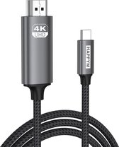 USB C naar HDMI Kabel 2 Meter 4K 60Hz - voor TV en Monitor Haarscherp