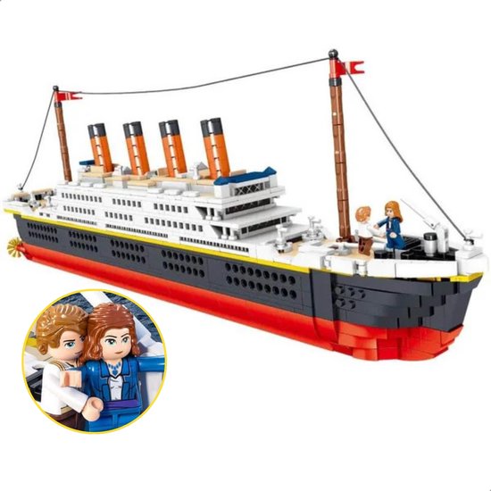 Zhe Gao - Titanic bouwset incl. 2 minifigures | Classic creator boot | STEM educatief speelgoed icons bouwpakket niet compatibel met lego mould king sluban mega | Cruise schip modelbouw voor volwassenen & kinderen | 1294 bloks