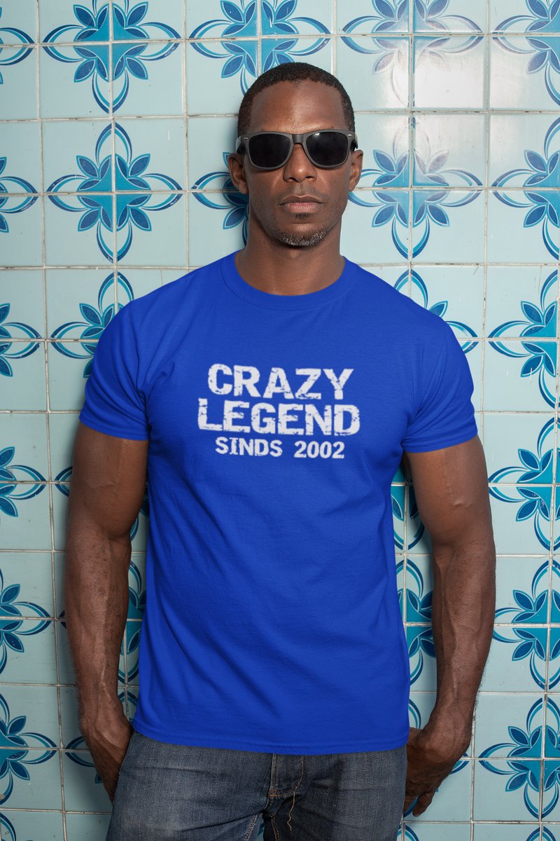 2002 Jaar Blauw T-shirt Heren - Maat 5XL - Legend - Verjaardag Cadeau Mannen - Limited Edition