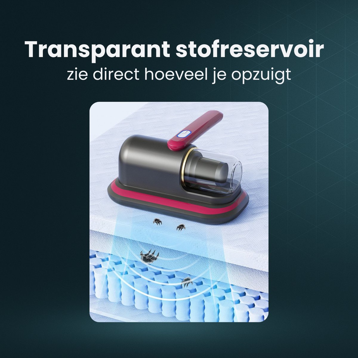 Purgato - Huisstofmijt Stofzuiger - UV Lamp - USB Oplader - afbeelding 3