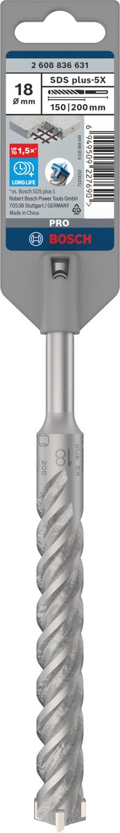 Bosch PRO SDS plus-5X hamerboor, 18 x 150 x 200 mm