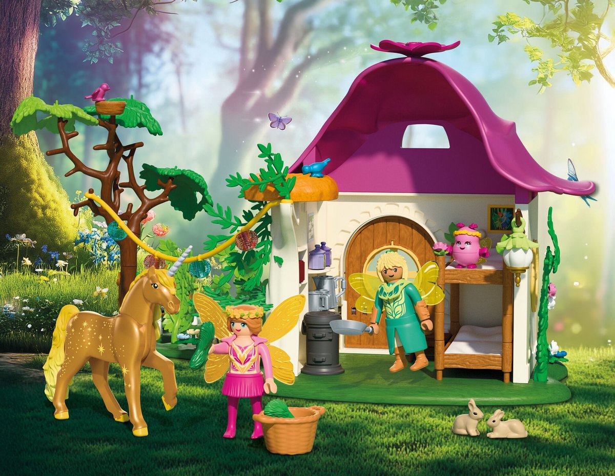 PLAYMOBIL Magische Eenhoorns - Feeënhuis met gouden eenhoorn en stal - Met oplichtende slinger voor magische nachten - 71838 — afbeelding 8