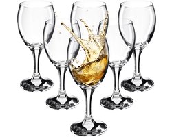 KADAX Wijnglazen, vaatwasmachinebestendige wijnkelk, hoogwaardige en elegante glazen voor rode en witte wijn, wijnglas met lange stijl, kelkglazen voor het serveren (6 x 245 ml, voor witte wijn)