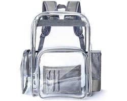 SPEEDEVE Transparante rugzak Transparante schoolrugzak voor werk en universiteit, grijs, L
