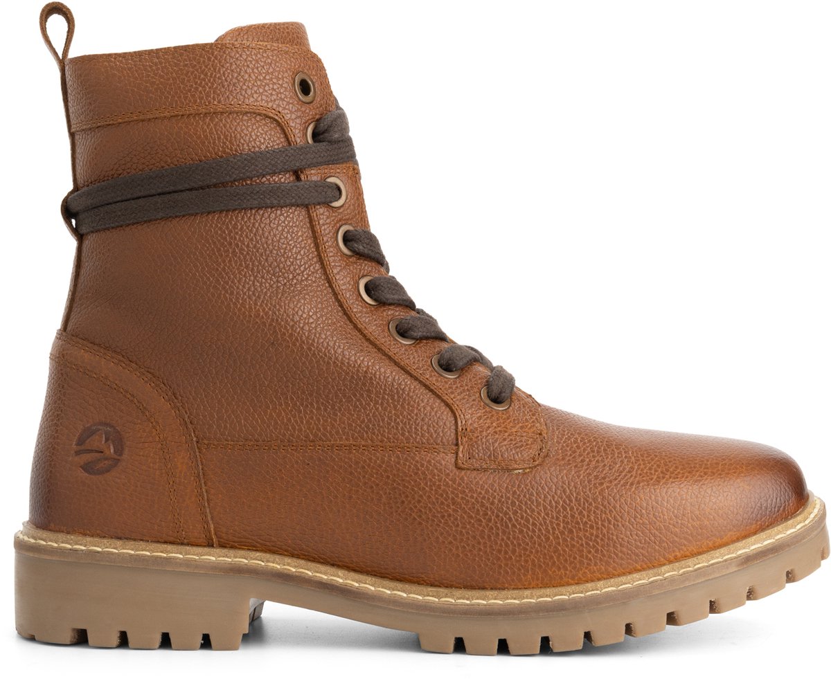 Travelin’ Trongsberg Heren Veterboots Wolgevoerd Cognac Bruin