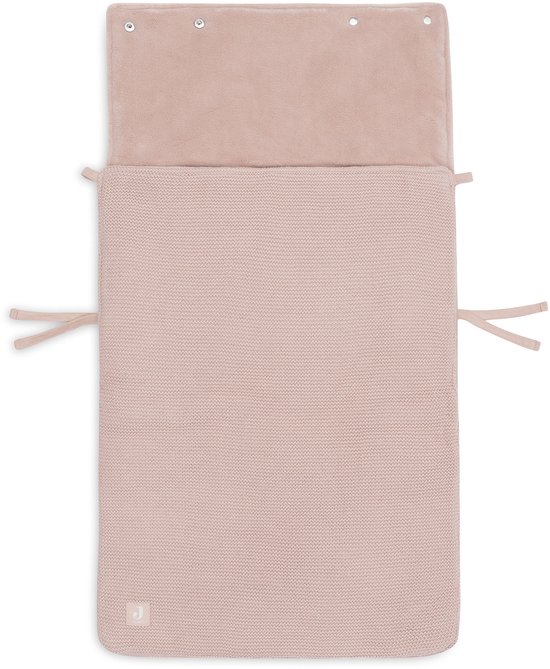 Jollein - Voetenzak voor Autostoel & Kinderwagen (Wild Rose) - Basic Knit - Katoen - Footmuff Maxi Cosi, Kinderwagen of Autostoel - 42x82cm van Jollein — afbeelding 2