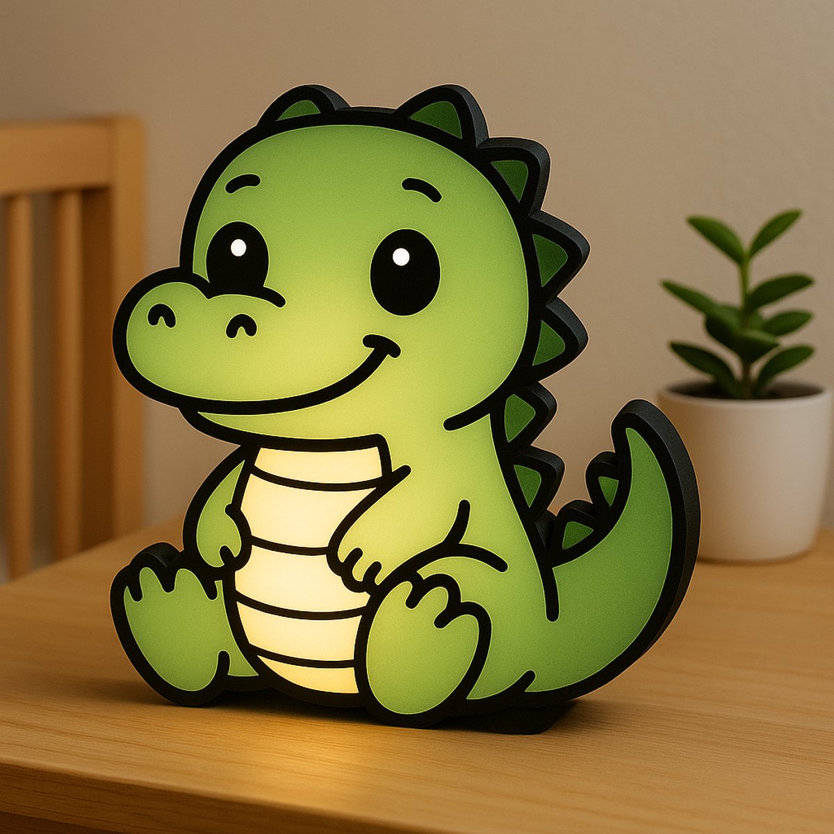 Cartoon Alligator Nachtlampje – 3D Dierenlamp Met USB – Schattige Lightbox Voor Babykamer/