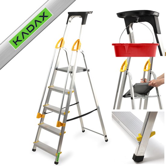 Solide 3 x 8 sporten - Driedelige alu ladder - Professioneel gebruik Werkhoogte: 5.50 meter - De Ladder- en Steigerkoning