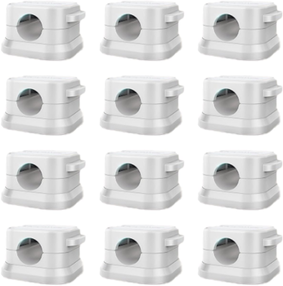 OUYLAF Magnetische Kabel Houder 12-pack - Kabel Clips - Bureau Bureau Organizer - kabelhouder - kabelorganizer - Kabel management - Kantoor en thuis - Wit