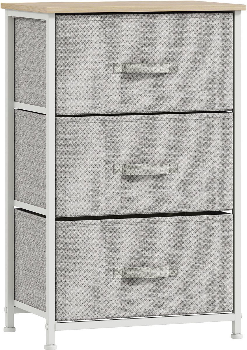 HOMCOM-Stoffen Dressoir-45x30x71cm-Spaanplaat-Grijs