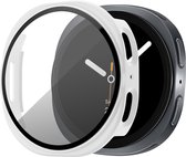Bandz PC hard case hoesje met screenprotector - geschikt voor Samsung Galaxy Watch 8 - 44mm - beschermhoes van hard plastic - full cover (wit)
