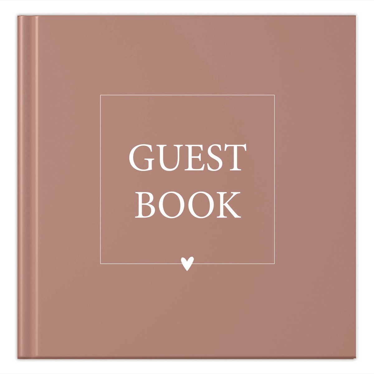Fyllbooks - Guestbook - Invulboek Gastenboek - Geschikt voor: Bruiloft, Huwelijk, Jubileum, Verjaardag of andere gelegenheid - Roestroze - 96 Pagina's