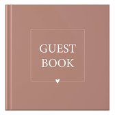 Fyllbooks - Guestbook - Invulboek Gastenboek - Geschikt voor: Bruiloft, Huwelijk, Jubileum, Verjaardag of andere gelegenheid - Roestroze - 96 Pagina's