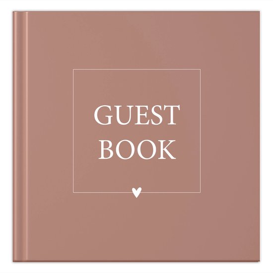 Fyllbooks - Livre d'or - Livre d'or à remplir - Convient pour : Mariage, Anniversaire, Anniversaire ou autre occasion - Rose rouille - 96 pages