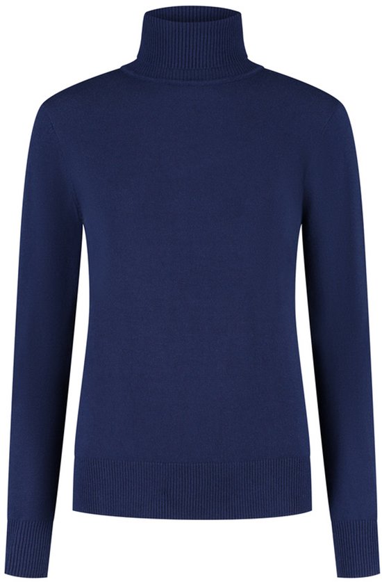 Pull col roulé femme - Maille lisse - Viscose - Couleur Blauw foncé - Taille L