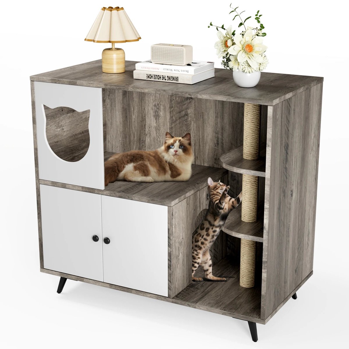 Kattenbakmeubel Houten Kast – Kattenbakkast – Kattenbak Ombouw – Kattenhuis Meubel – Kattenbak Verstopper – 3 Lagen Met Opbergruimte – Inclusief Kattenbakvanger Kattenbakmeubel Houten Kast – Kattenbakkast – Kattenbak Ombouw – Kattenhuis Meubel – Kattenbak Verstopper – 3 Lagen Met Opbergruimte – Inclusief Kattenbakvanger