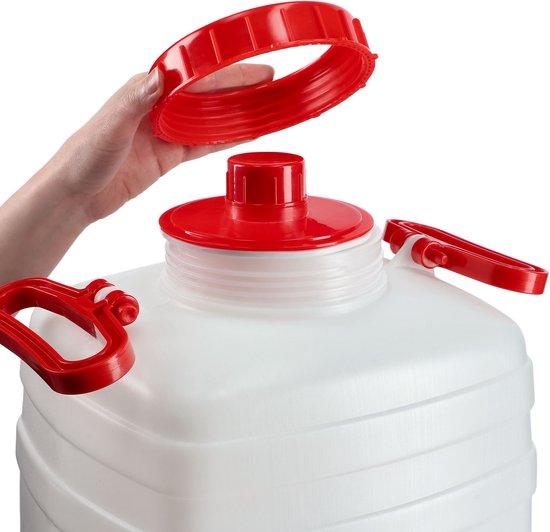 KADAX Bidon d'eau, fût de Boisson en Plastique, Bidon d'eau Potable, réservoir d'eau avec Robinet, réservoir d'eau, Bidon de Boisson avec Joint en Caoutchouc (25 l, Blanc)