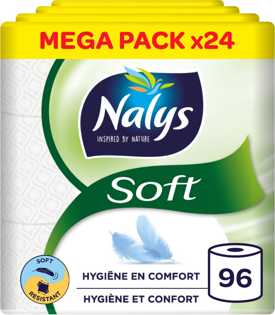 Nalys soft toiletpapier - 96 rollen - wit - voordeelverpakking afbeelding