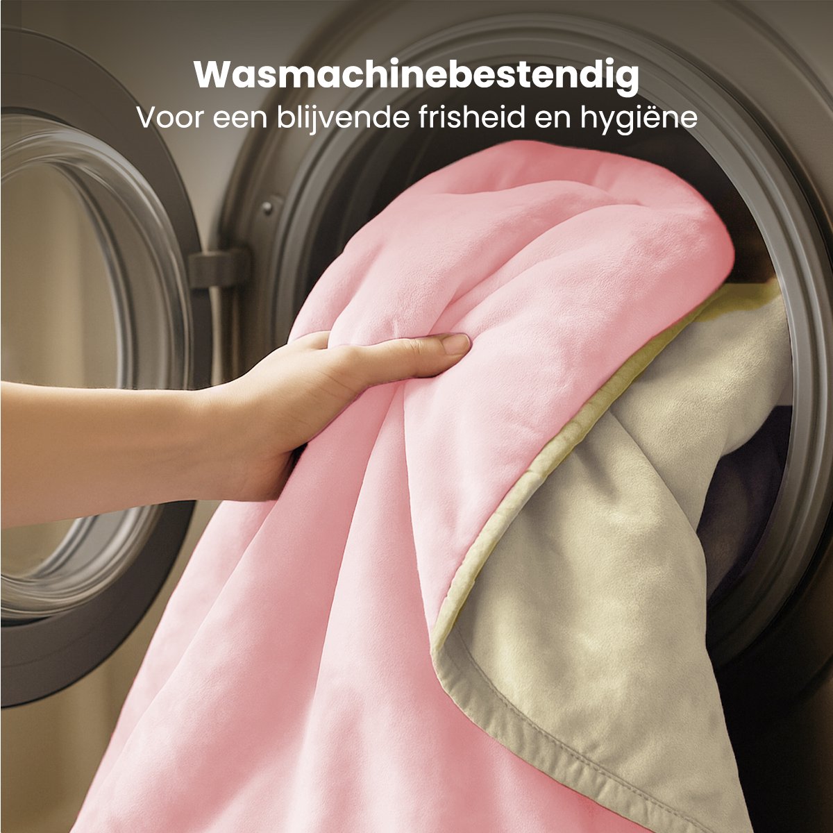 Auronic Elektrische Bovendeken - 160 x 120 cm - 1 Persoons Omslagdeken - 3 Warmtestanden met Timer & Automatische Uitschakeling - Verwarmingsdeken - Wasbaar - Roze – foto 5